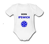 Psychobaby IPSWICH Born Football Personalised Unique Baby Vest Baby Grow Babygrow Cute Novelty Boys Girls Footy Funny Town