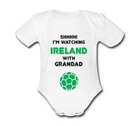 Psychobaby IRELAND Shhhh! I'm watching with Daddy Mummy Grandad Unique Football Babygrow Cute Personalised Funny Baby Vest Grow Boys Girls Unisex Gift Babygrow Bodysuit republic northern irish