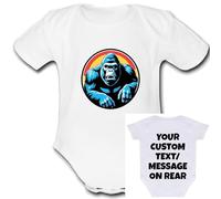 Psychobaby King CUSTOMISABLE PERSONALISED Unique Baby Vest Baby Grow Babygrow Boys Girls UNISEX cute funny GIFT present custom Kong -3