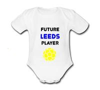 Psychobaby LEEDS Future Player Football Personalised Unique Baby Vest Baby Grow Babygrow Cute Novelty Boys Girls Footy Funny United Utd