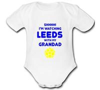 Psychobaby LEEDS present from GRANDAD for a gift Football Unique Baby Vest Grow Babygrow Cute PERSONALISED Custom Boys Girls Unisex UNITED UTD