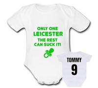 Psychobaby LEICESTER SUCK IT rugby present from for a gift Unique Baby Vest Grow Babygrow Cute league PERSONALISED Custom Boys Girls Unisex union TIGERS