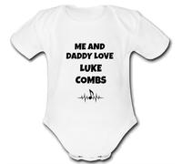 Psychobaby LUKE COMBS MUSIC FAN present from for a mum mummy dad daddy gift Unique Baby Vest Grow Babygrow Cute PERSONALISED Custom Boys Girls Unisex ME AND LOVE