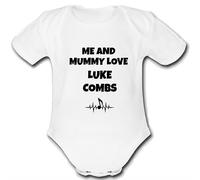 Psychobaby LUKE COMBS MUSIC FAN present from for a mum mummy dad daddy gift Unique Baby Vest Grow Babygrow Cute PERSONALISED Custom Boys Girls Unisex ME & LOVE