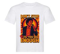 Psychobaby Michael Kids 80s Pop Music Inspired T-Shirt White Boys Girls Age 3-13 Jackson Classic Graphic Tee