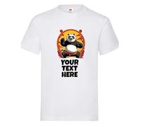 Psychobaby PANDA Customisable Personalised Kid's Children's T-Shirt Custom Tshirt Tee Kids Shirt Top Cute Funny Boys Girls Unisex White KUNG FU