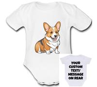Psychobaby Pembroke Welsh Corgi CUSTOMISABLE PERSONALISED Unique Baby Vest Baby Grow Babygrow Boys Girls UNISEX cute funny paws GIFT present for a dog owner