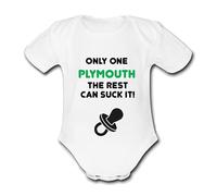 Psychobaby PLYMOUTH Suck It Football Personalised Unique Baby Vest Baby Grow Babygrow Argyle Novelty Boys Girls Footy Funny