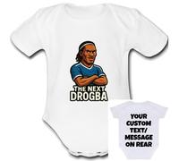 Psychobaby The Next Drogba Didier Baby Grow Customisable Personalised Unique Baby Vest Babygrow Boys Girls Unisex Cute Top Bodysuit Custom text