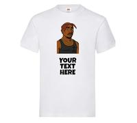 Psychobaby TUPAC Customisable Personalised Kid's Children's T-Shirt Custom Tshirt Tee Kids Shirt Top Cute Funny Boys Girls Unisex White 2PAC BANDANA SHAKUR