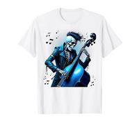 Psychobilly Skeleton rocking on a double bass festival tee T-Shirt