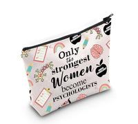 Psychologist Gift Chool Psychologist Makeup Bag Psychotherapist Gift Only The Strongest Women Become Psychologists Cosmetic Bag (Cotton, Only The Strongest 3uk)