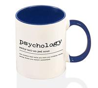 Psychology Definition Coffee Mug - Funny Psychology Mug - Psychology Definition Two Tone Blue Mug - Psychology Mug Novelty Cup 11 Oz