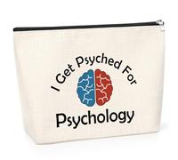Psychology Gifts for Women Makeup Bag Psychology Mental Health Gifts School Psychology Gift Cosmetic Pouch Christmas Graduation Birthday Gift for Psychiatrist Therapist Zipper Makeup Bag