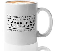 Psychology Mug Finally Caught Up to My Paperwork for Psychologist Therapist Ceramic Drinking Cups 11 Oz Christmas Birthday Coffee Mug