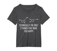 Psychology Serotonin Dopamine Chemical Formula Psychologist T-Shirt, Women's Plus, Dark Heather Grey, 1X