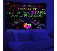 PSYHILAR Blacklight Lil Peep Tapestry, Black Light Posters for Bedroom, Star Shopping Rapper UV Flag (60 x 50 Inches)