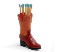 PSYHILAR Cowboy Boot Match Holder with Striker, Cute Matchstick Holder, Cowgirl Bathroom Decor, Decorative Matches Container