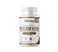 Psyllium Husk Fibre Capsules with Probiotic | 2000mg Psyllium + Lactobacillus Acidophilus Per Serving | 120 Vegan Capsules | Probiotics & Natural Soluble Fibre Supplement Made in the UK Shivay Herbals