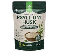Psyllium Husk Powder 5000mg High Strength - 200g Vegan Psyllium Husk Fibre Supplement - Soluble Fibre Supplements - (40 Servings) - High Fiber Supplement Made in UK