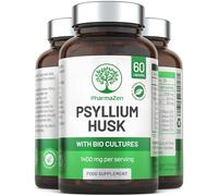 Psyllium Husks Capsules with Probiotics - High Fibre Supplement 1400mg - Soluble Fiber Tablets High Strength - 60 Capsules - Pure Psyllium Husk & 6B Acidophilus Probiotic Complex for Digestive Support