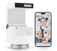 Psync Genie S 5MP Indoor Security Camera, Pan Tilt WiFi Camera for Baby Monitor/Pet Camera with Phone app, Auto Tracking, Person/Pet Detection, 2-Way Audio, 32GB Local Storage, Full-Screen Display