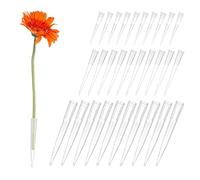 Psyqtsuary 30 PCS Flower Tubes Plastic Floral Vials Pointed End Flowers Arrangement Holders for Cake Decoration Flower Arrangement Decoration(Clear, 1.2/2/2.8inch)