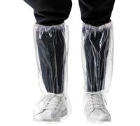 Psyqtsuary 5 Pairs Thickened Plastic Disposable Waterproof Shoe Covers, 19 inch Tall, Long Shoes and Boots, Non-Slip Outdoor Waterproof Shoe Protectors for Women Men(Clear)