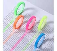 Psyqtsuary 5 Rolls Highlighter Tapes, 0.23inch X 16ft Colored Transparent Tape Removable Fluorescent Neon Tape Annotation Supplies for Students Teachers Reading Taking Notes at Class Home Office