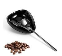 Psyqtsuary Coffee Spoon Rest, Small Spoon Rest Mini Ceramic Coffee Spoons Holder for Coffees Bar, Black Coffees Stirrers Holder for CoffeeStation Decor (Black)