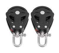 Psytfei 2PCS Marine Pulley Block Stainless Steel Nylon Heavy Duty Single Head for Sailboat Kayaks Canoes (Locking)