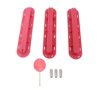Psytfei 3PCS Fin Box Set PVC Surfboard Fins Plugs with Screws Key for Paddle Board Fin Replacement Black Durable (Red)