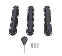 Psytfei 3PCS Fin Box Set PVC Surfboard Fins Plugs with Screws Key for Paddle Board Fin Replacement Black Durable (Black)