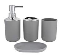 Psytfei 4Pcs/Set Bathroom Kit Accessory Lotion Bottle Storage Cup Rinse Cup Soap Dish for Hotel Bathroom Organizer Home Decor(grey)