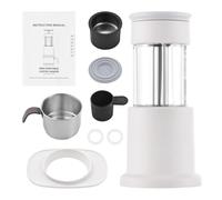 Psytfei Portable Coffee Maker 2 in 1 Travel Coffee Machine Compatible NES Capsule and Ground Coffee Manual Hand Press Coffee Maker with Adapter Bracket (White)