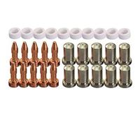 PT-23/PT-27 Plasma Cutter Consumables Electrode Tips and Nozzles Set, 80Amp, Compatible with 33366XL 33418 33367 Torch Parts for CNC Metalworking Welding Applic