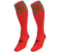 Precision Football Socks PT 3 Stripe Pro Boys Red/Green