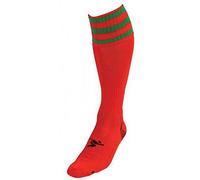 PT 3 Stripe Pro Football Socks Boys Red/Green