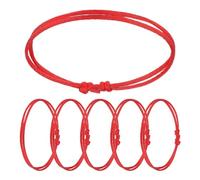 PT Haahoos 6 Pcs Red String Bracelet, Handmade Kabbalah Bracelets for Lover Men Women Kids, Adjustble Good Luck Friendship Protection Braclet for Birthday Graduation
