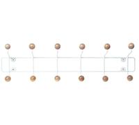PT Living Extra Large Wall Mounted Coat Hook Hat Rack Saturnus White Wooden Balls