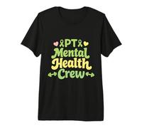 PT Mental Health Crew Retro Physical Therapy Team Support Premium T-Shirt