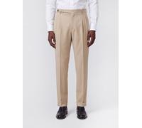 PT TORINO Slim Fit Pleated Gabardine Tailored Trousers - Size: 54 - male