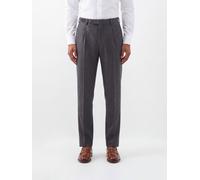 PT TORINO Slim Fit Pleated Tailored Trousers in Cotton and Virgin Wool - Size: 48 - male
