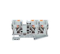 PT10-TW Terminal Block 1-input 2-output Push-in Connection 10mm 3-Conductor Connector Din Rail 5Pcs