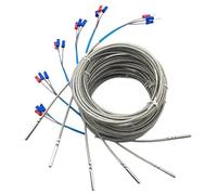 Pt100 High Temperature Probe Type Sensor Glass Fiber Insulation Platinum Thermal Resistance 450℃ 1Pcs(2m)