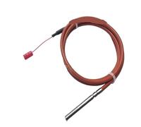 PT100 Immersion Temperature Sensor with Two-Wire Platinum Thermal Resistance Silicon Cable Protection for Measuring Temperatur(PT100 Type with 2m)