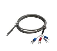 PT100 Precision Thermal Resistance High Temperature Roll-forming Shockproof Fireproof Shielded Wire Oven Temperature Sensor(PT100 Cable L 2m)