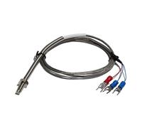 PT100 Temperature Control Probe Screw Thermocouple Temperature Sensor M6/M8 Thread Three-wire System Thermal Resistance(Cable L 3m,PT100_M6 THREAD)