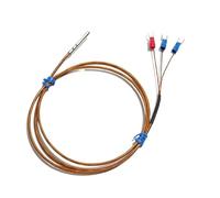 PT100 Temperature Sensor 4 * 30mm Probe B/A/AA 350°C Resistance Waterproof High Temperature Cable Length 1M/2M/3M/4M/5M(A,Cable length 3M)