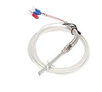 PT100 Temperature Sensor Platinum RTD Multitype Probe With Three-wire PFTE Cable 1Pcs(Threaded Type 2M)